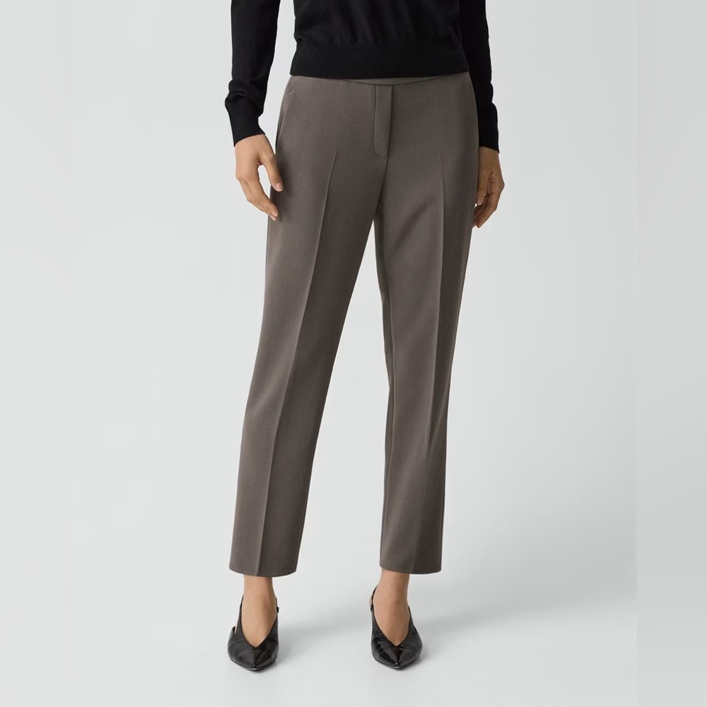Theory Treeca Pant in Admiral Crepe in Gray Size 8